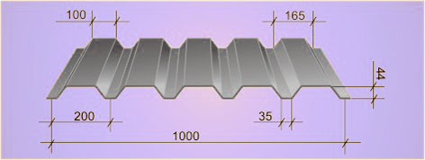 Профнастил С44 схема